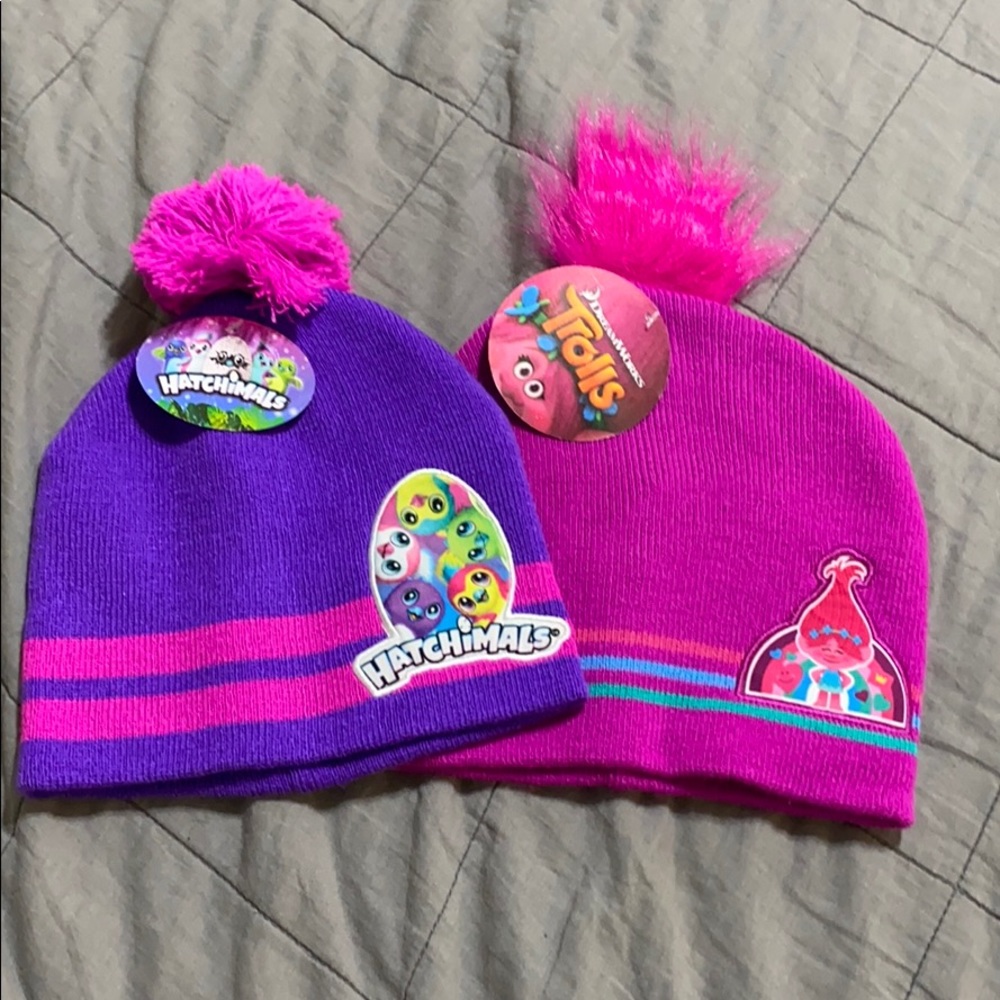 2 Beanies Hatchimals and Trolls NWT